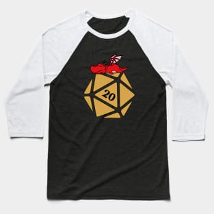 Sleeping Dragon in D20 Polyhedral Dice Baseball T-Shirt